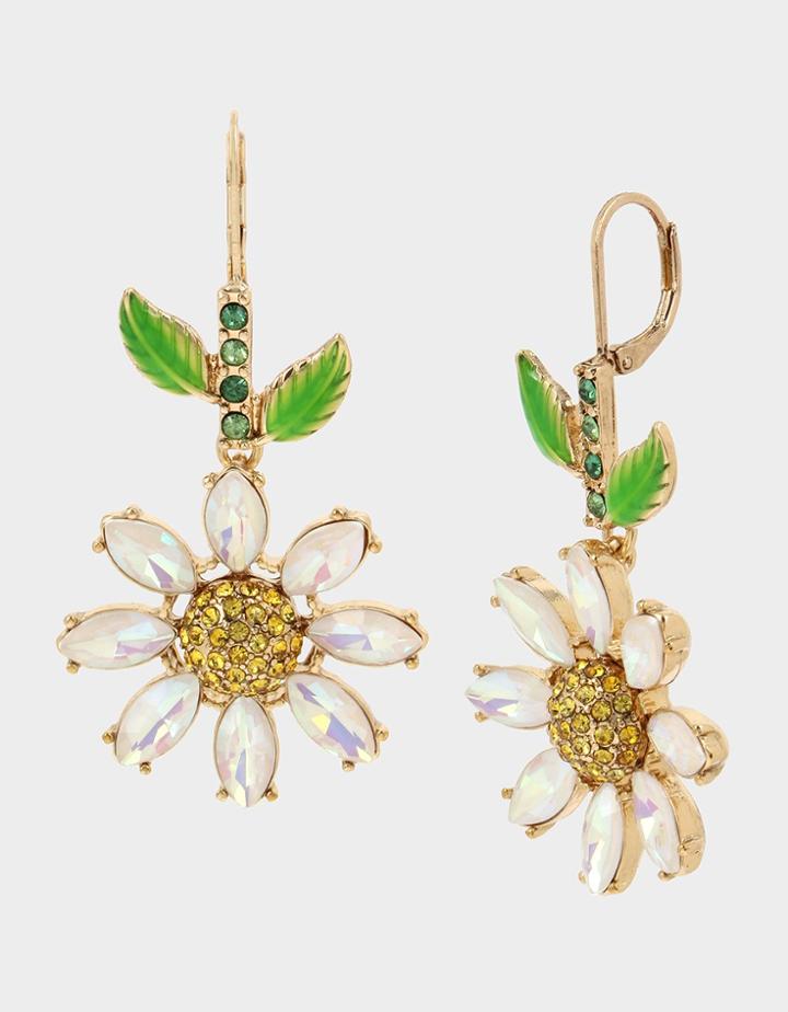 Betseyjohnson Sweetness And Light Daisy Drop Earrings Yellow