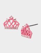 Betseyjohnson Holiday Whimsy Crown Studs Pink