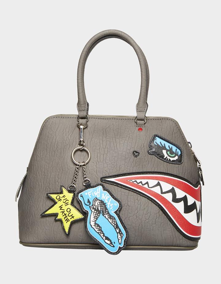 Betseyjohnson Limited Edition Shark Attack Satchel Grey