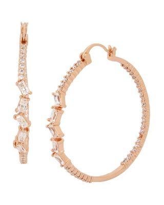 Steve Madden Betsey Blue Bowtiful Large Hoop Earrings Crystal