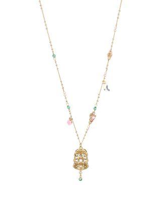 Steve Madden Marie Antoinette Pink Multi Bird Cage Pendant Pink Multi