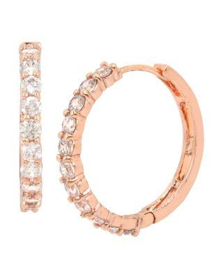 Steve Madden Betsey Blue Jazz Hoop Earrings Crystal