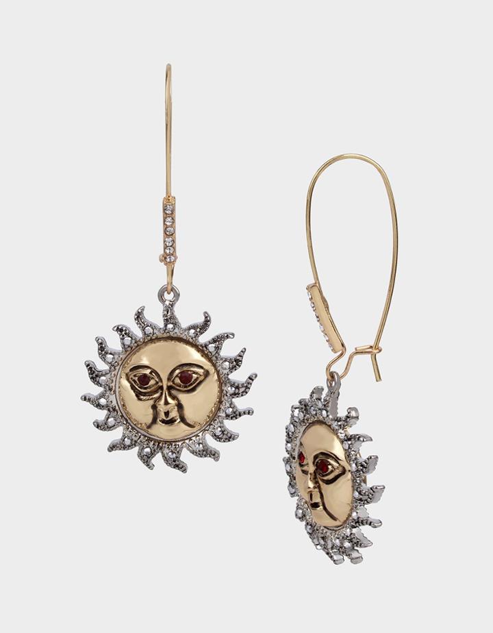 Betseyjohnson Celestial Sun Hook Earrings Blue
