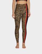 Betseyjohnson Water Leopard Striped Legging Mustard