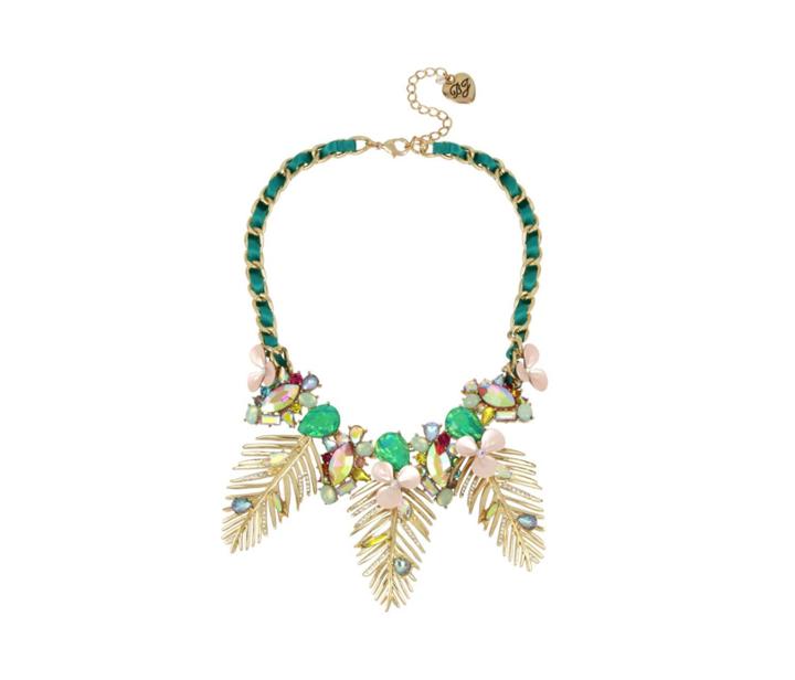 Betseyjohnson Paradise Lost Palm Leaf Necklace Green