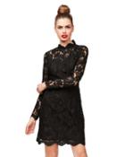 Steve Madden Love In Lace Long Sleeve Dress Black