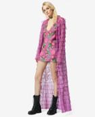 Betseyjohnson Bj Vintage Twirling Tulle Cardigan Magenta