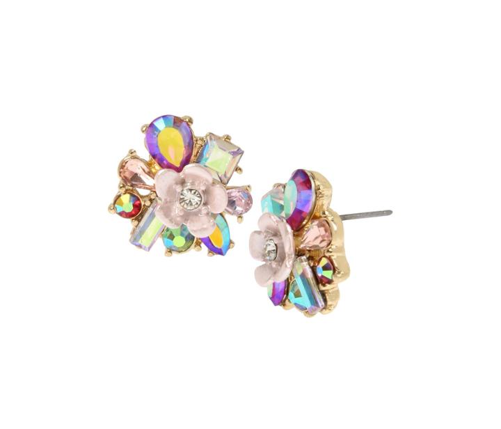 Betseyjohnson Opulent Floral Cluster Earrings Multi