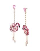 Steve Madden Statement Critters Flamingo Linear Earrings Pink