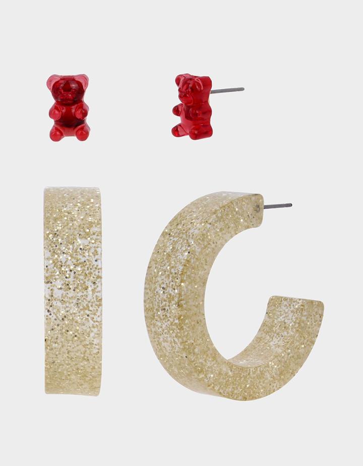 Betseyjohnson Holiday Gummy Bear Hoop Set Multi
