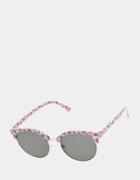 Betseyjohnson Buttoned Up Printed Sunglasses White Multi