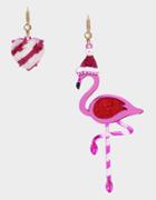 Betseyjohnson Pink Xmas Flamingo Earrings Fuschia Fab