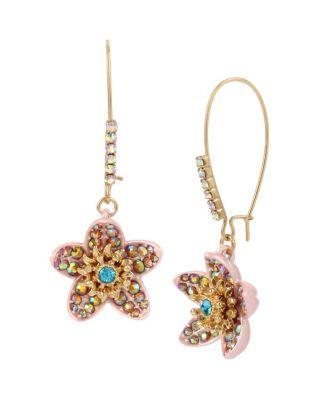 Steve Madden Paradise Lost Shepard Hook Earrings Pink