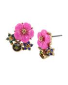 Steve Madden Surreal Forest Flower Stud Earrings Multi