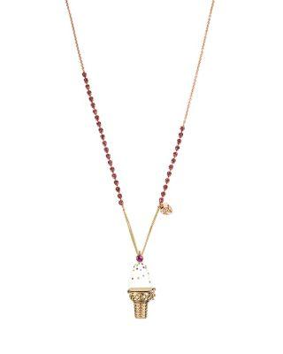 Steve Madden Boardwalk Sweets Ice Cream Long Necklace Multi