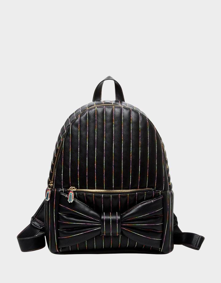 Betseyjohnson Rainbow Chain Bow Backpack Black