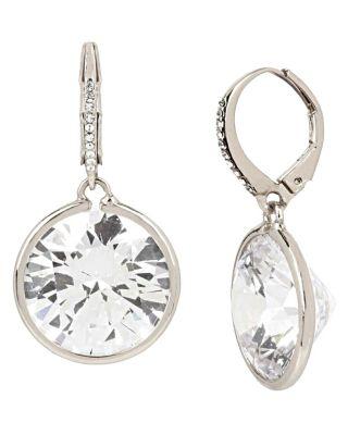 Steve Madden Betsey Blue Large Crystal Drop Earrings Crystal