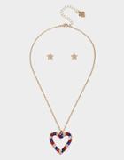 Betseyjohnson Firework Fun Necklace And Earring Set Red-white-blue