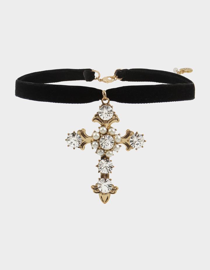 Betseyjohnson Rockin Riches Small Cross Pendant Crystal