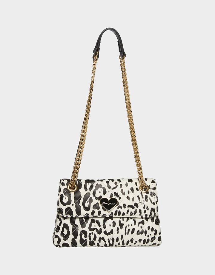 Betseyjohnson Snow Leopard Crossbody White Black