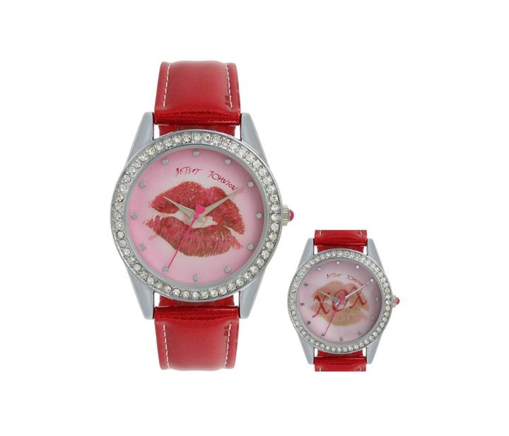 Betseyjohnson Xoxo Lips Illusion Watch Red