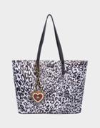 Betseyjohnson Betsified Tote With Necklace Charm Black/white