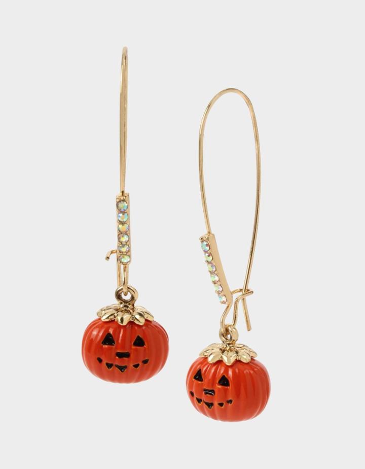 Betseyjohnson And Boo To You Pumpkin Earrings Orange
