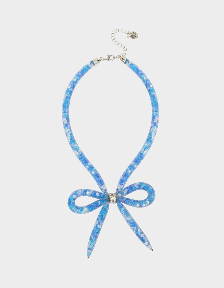 Betseyjohnson Mesh Bow Teal Necklace Teal