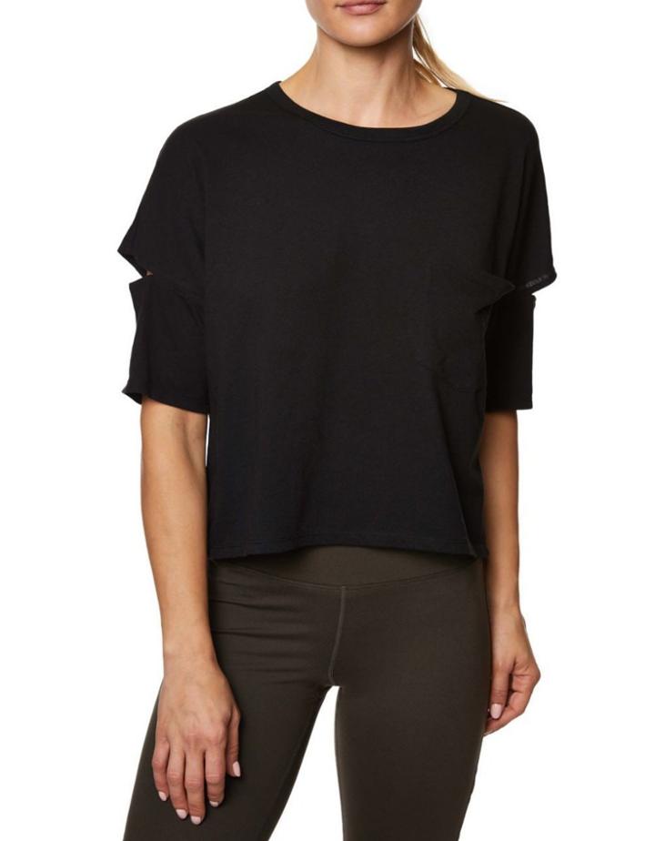 Betseyjohnson Slit Sleeve Boxy Tee Black