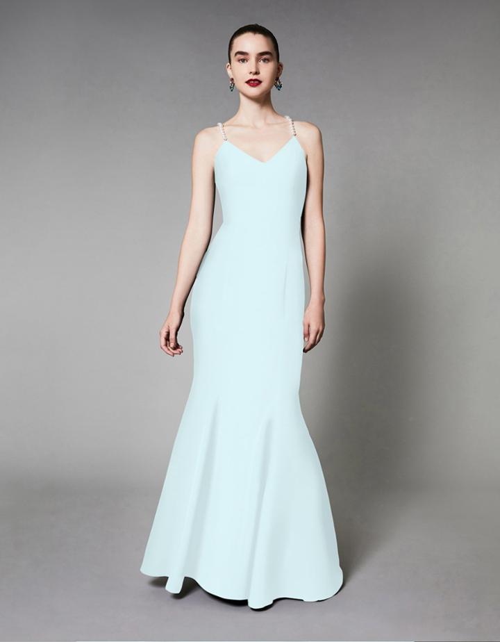 Betseyjohnson Pearl Plunge Dress Blue