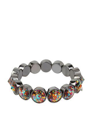 Steve Madden Drops Of Love Stretch Stone Bracelet Multi