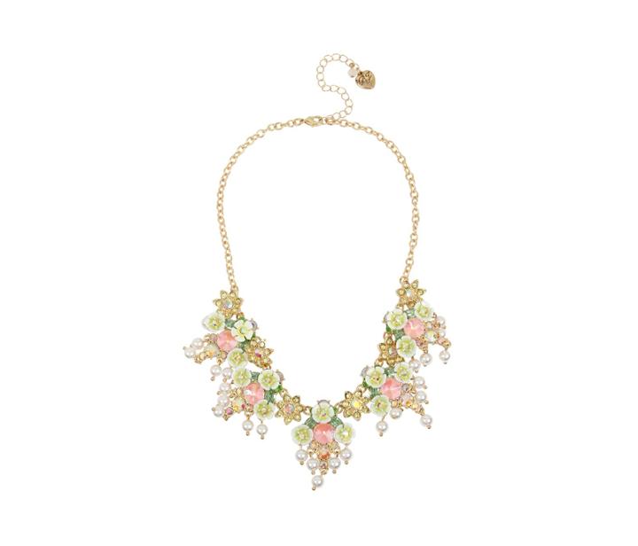 Betseyjohnson Bee Mine Flower Cluster Necklace Yellow