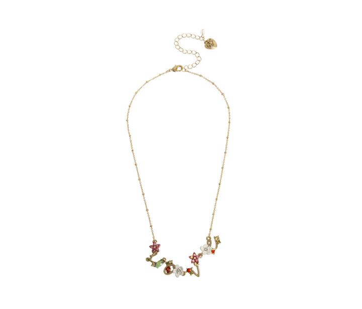 Betseyjohnson Opulent Floral Love Necklace Multi