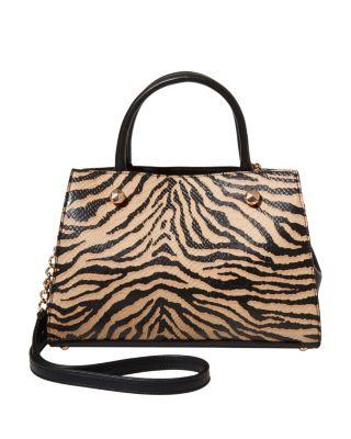 Steve Madden Bow You See It Tiger Removable Bow Satchel Tiger