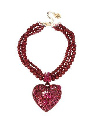 Steve Madden In Love Heart Statement Pendant Red