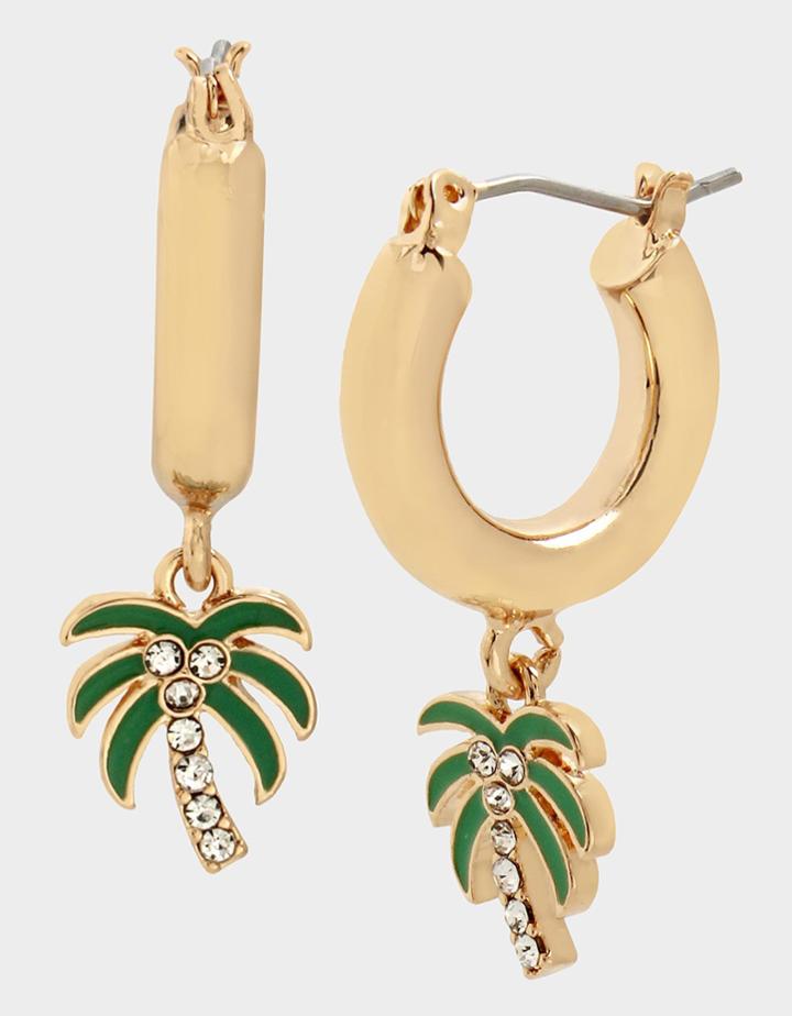 Betseyjohnson Catch The Wave Palm Hoops Green