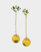 Betseyjohnson Summer Picnic Pineapple Linear Earrings Yellow