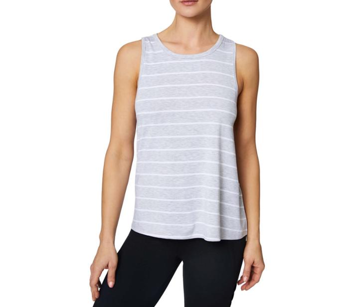Betseyjohnson Striped Side Cutout Tank Grey