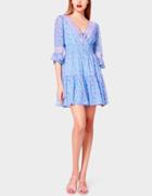 Betseyjohnson Petite Fleur Georgette Dress Blue Multi