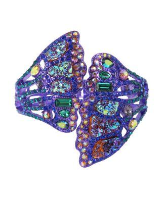 Steve Madden Butterfly Blitz Statement Wings Hinge Bangle Purple