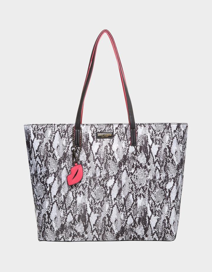Betseyjohnson Nylon Gone Wild Tote Black-white