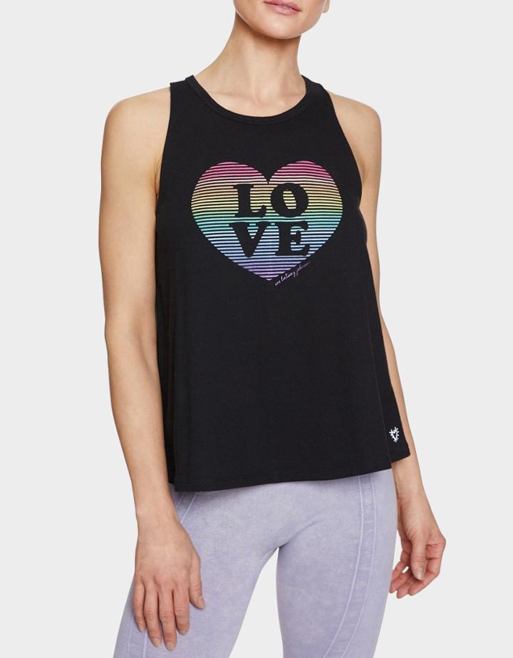 Betseyjohnson Rainbow Love Heart Swing Tank Black