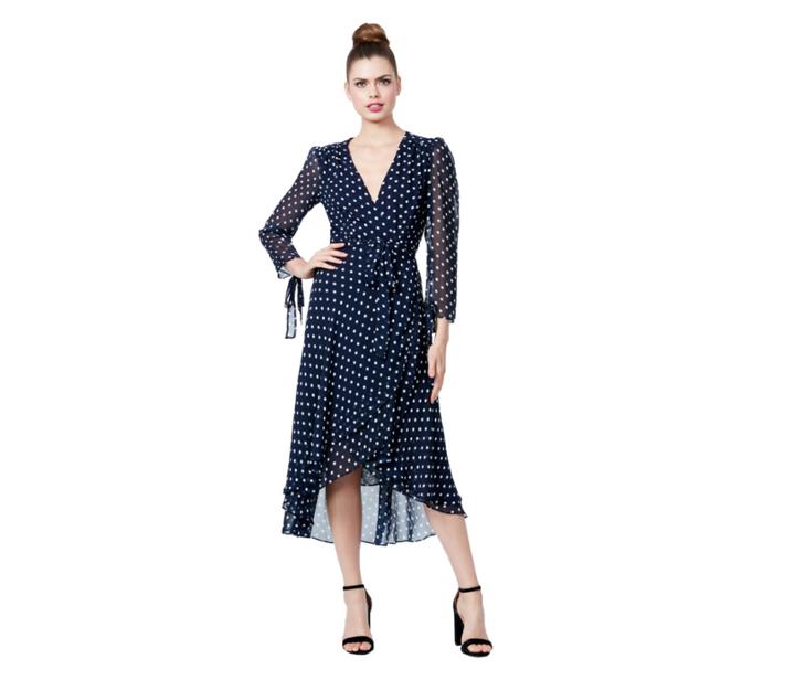 Betseyjohnson Crazy For Dots Wrap Dress Navy