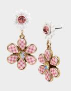 Betseyjohnson Summer Picnic Flower Drop Earrings Pink
