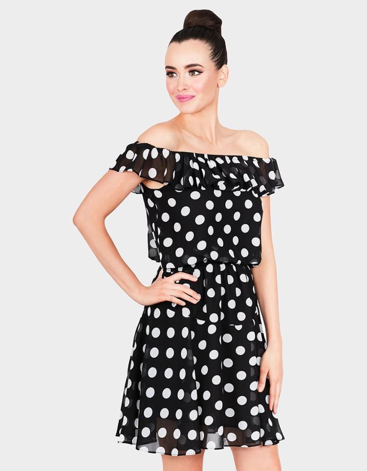 Betseyjohnson Dancing Dots Mini Dress Black-white