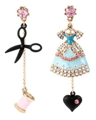 Steve Madden Princess Charming Dress Mismatch Earrings Multi