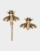 Betseyjohnson Tortifly Bee Mismatch Earrings Gold