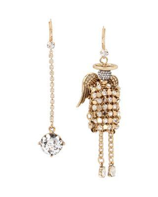 Steve Madden Angels And Wings Angel Doll Mis Match Earring Crystal