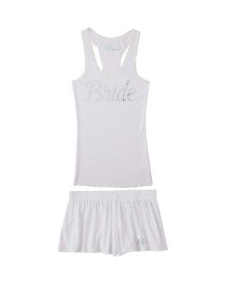 Steve Madden All That Bling Bridal Short Set White