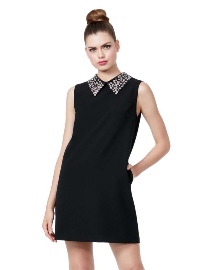 Betseyjohnson Embellished Collar Black Shift Dress Black